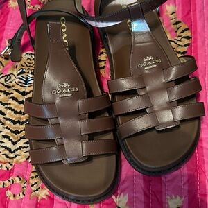 Coach Brown Leather Sandals